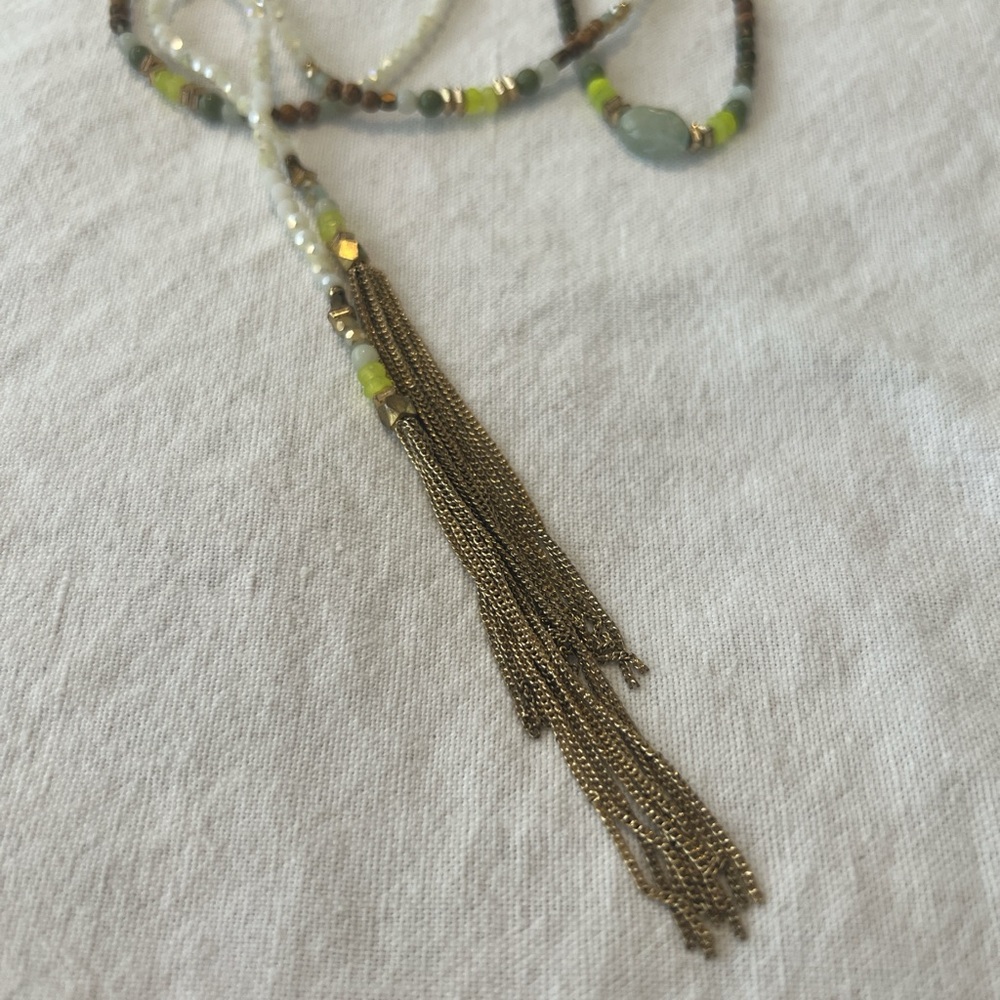 Crystal and stone beaded lariat necklace from Leif - Picture 5 of 5